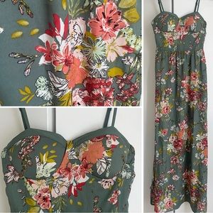 Band of the free floral boutique long strappy dress new with tags XS